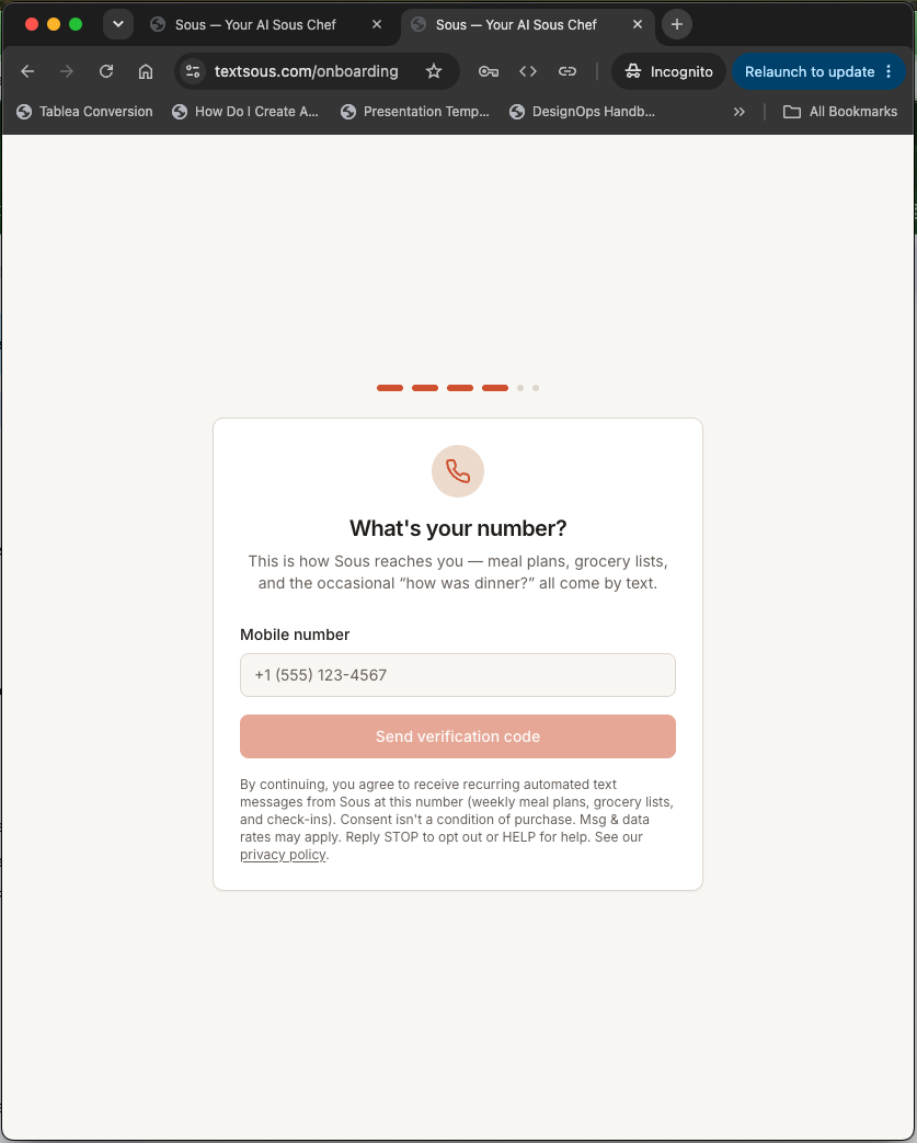 Phone number and consent disclosure